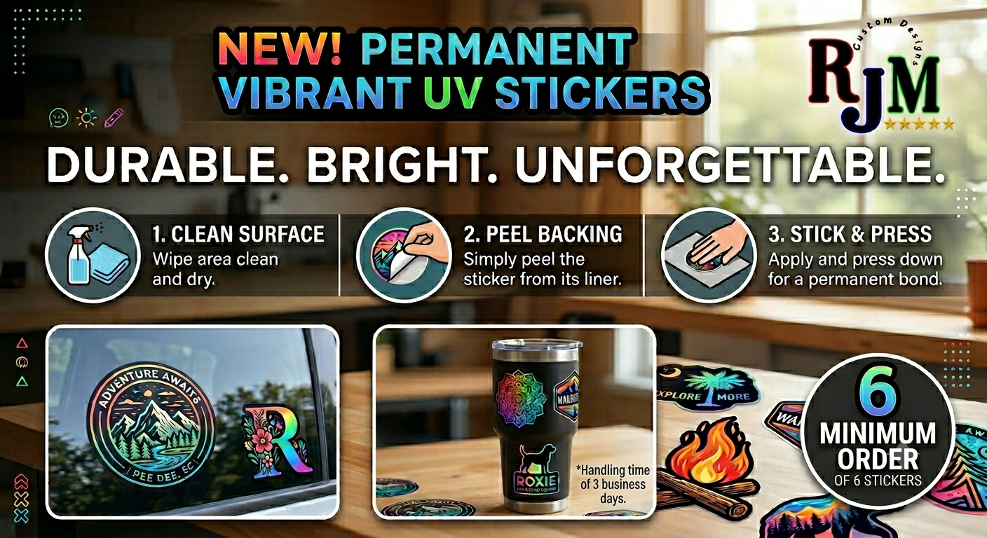 Premium UV Transfer Stickers | Weatherproof & Fade-Resistant